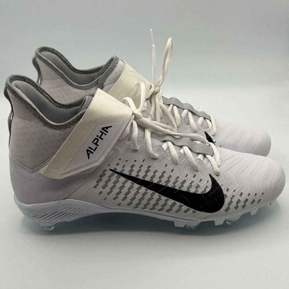 Nike Alpha Menace Pro 2 Mid Men Size 14 White Football Cleats CK4277-100
